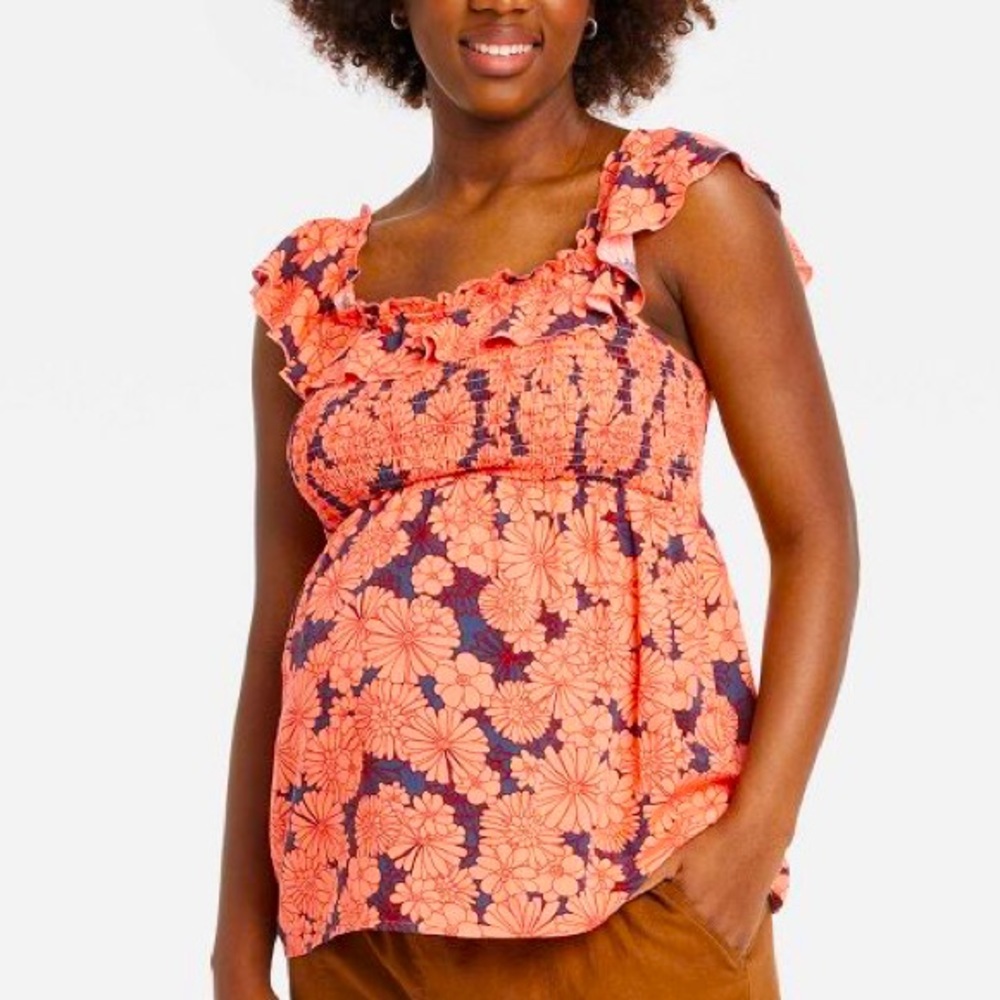 Isabel Maternity by Ingrid & Isabel™ Ruffle Smocked Maternity Tank Top